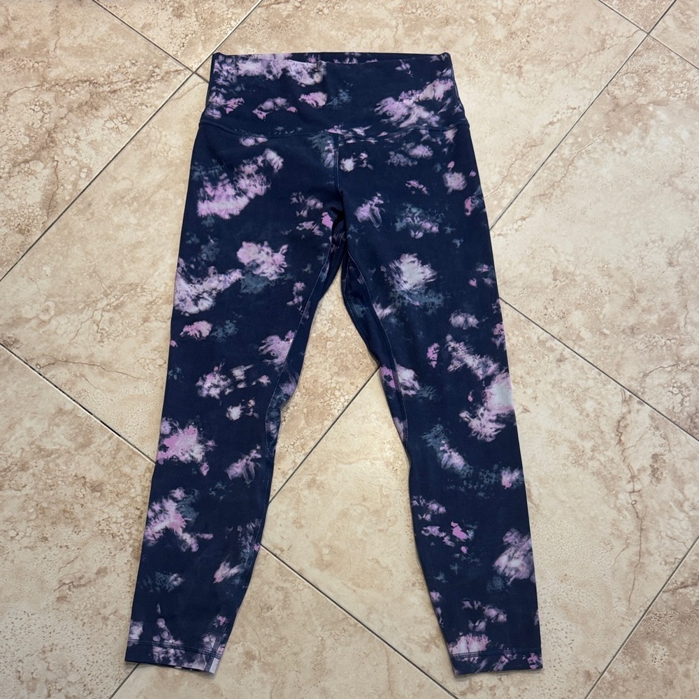 lululemon athletica Navy and Pink Tie-Dye Leggings